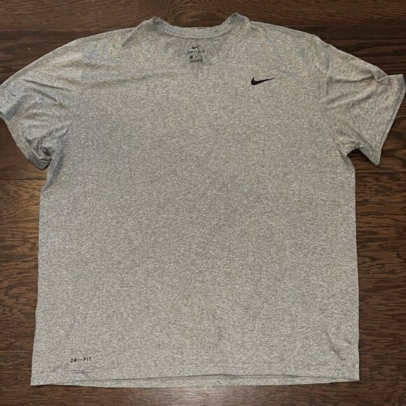 Big man Gray Nike Tee dri fit Running Marathon T shirt XXL work out gym yoga - Picture 1 of 4